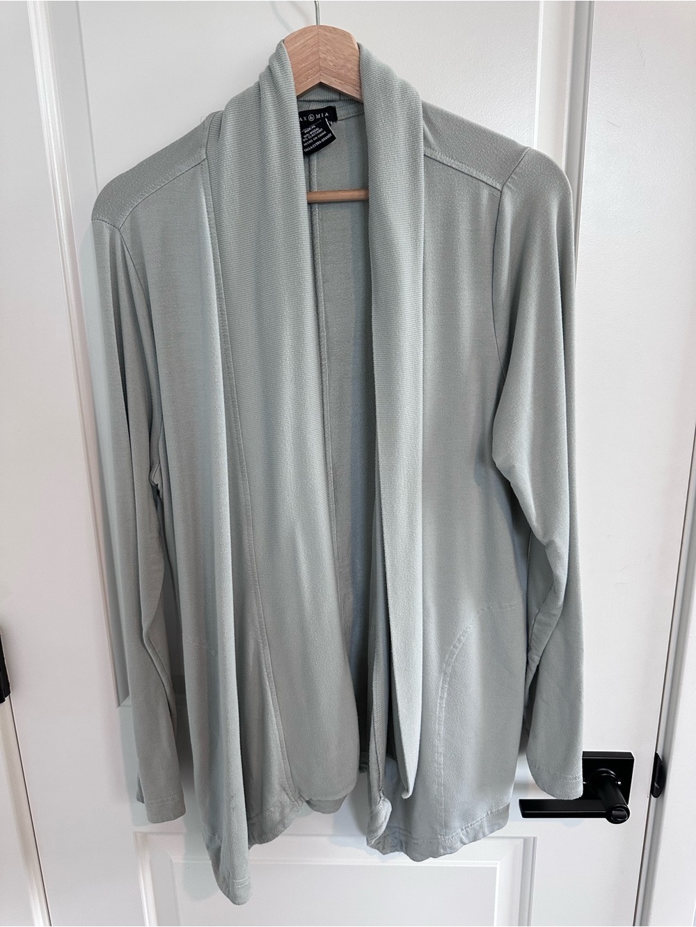 Open-Front Cardigan Jacket in Sage Green